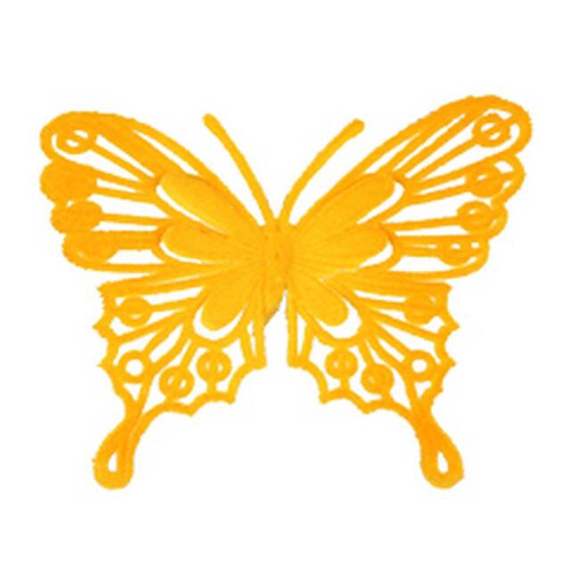 <h4>Pick Butterfly baroque 9x10cm+50cm stick orange</h4>
