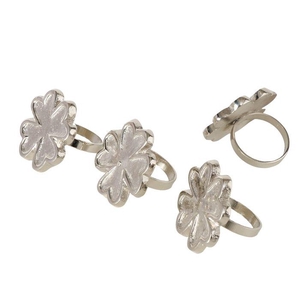 Napkin ring Lucki, 4 p., Aluminium, Single-colour, Silver, No (OUDE PARTIJ OPHOGEN)