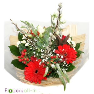 Boeket bamboo rood