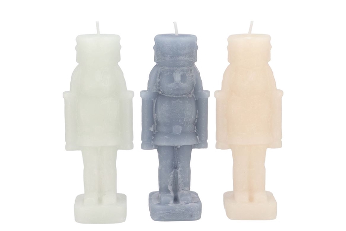 <h4>Candle Frosty Nutcracker Grey Mix 7x7x20cm</h4>