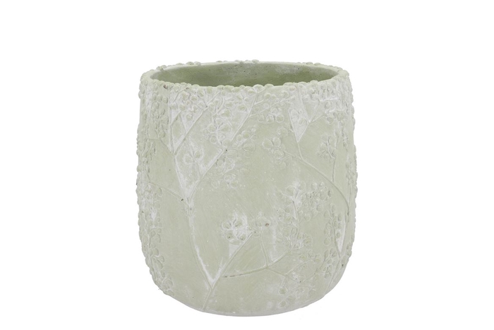 <h4>Alaska Gypsy Green Whitewash Pot 16x16x15cm</h4>