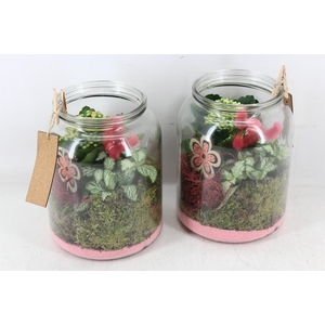 arr2 MB - Glas pot dik 338/5 - roze/wit