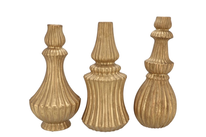 Mika Majestic Gold Vase Curves Ass 20x39cm