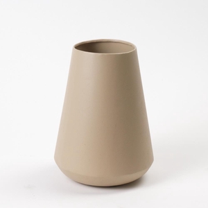 Vase Metal Taupe Texture Ø16x2