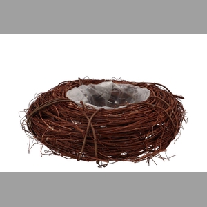 Wreath Elm Branches Planter Brown With Bottom 40x10cm