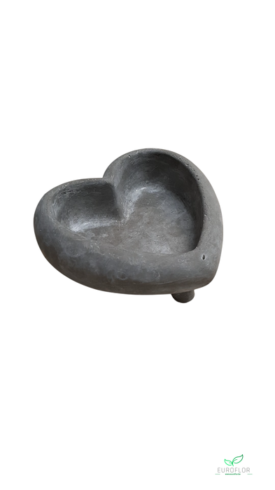 HEART CEMENT PLANTER GREY 14,5*14*H7