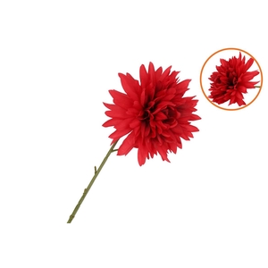 Silk Dahlia Pointy Fiery Red 65cm