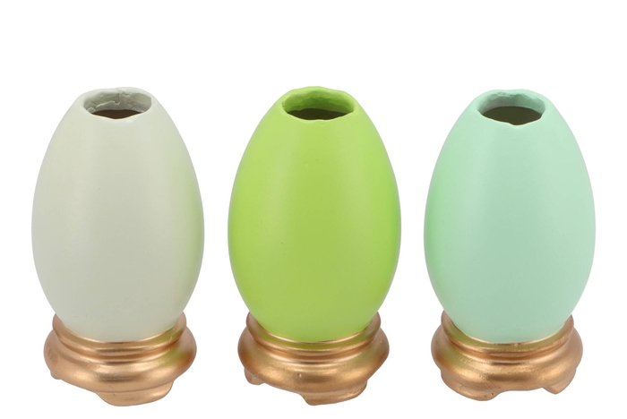 Easter Eggcited Vase Green Ass P/1 8x8x15cm Nm