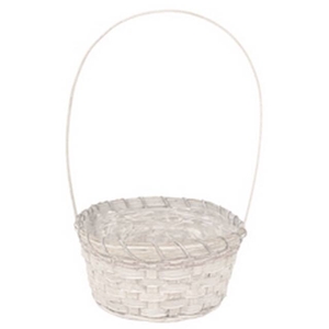 Basket Jakarta bamboo D.20/H.10cm whitewash