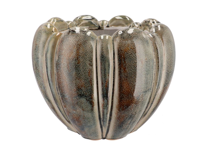 <h4>Inga Green Pot Round Active Glaze 27x27x21cm</h4>