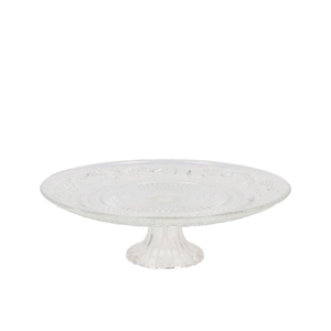 Dayah Transparent Glass Plate On Foot 20x8cm