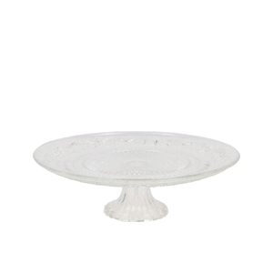 Dayah Transparent Glass Plate On Foot 20x8cm