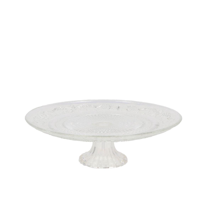 <h4>Dayah Transparent Glass Plate On Foot 20x8cm</h4>