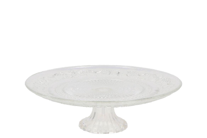 Dayah Transparent Glass Plate On Foot 20x8cm