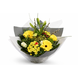 Boeket bamboo geel papieren hoes