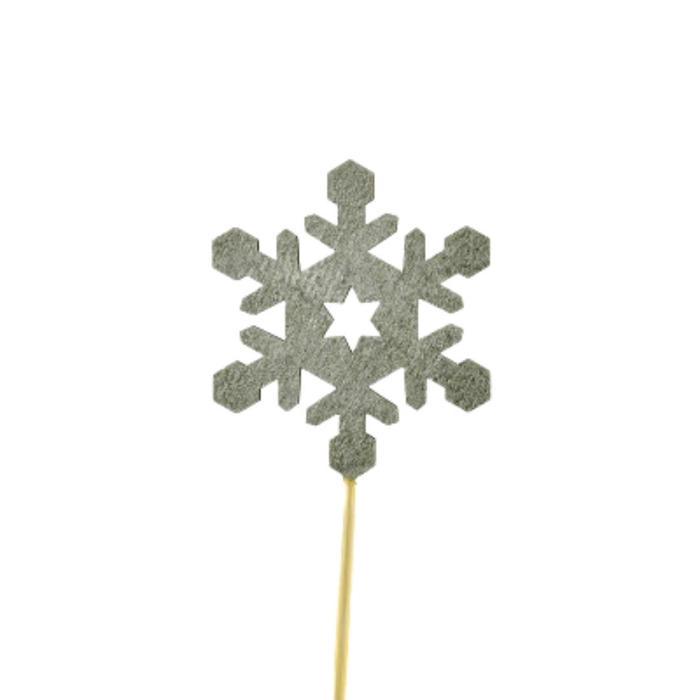 Kerst bijsteker 20cm Sneeuwvlok 7cm