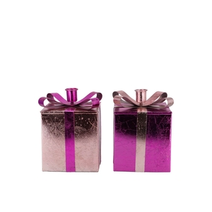Glam Jolly Pink Mix Candle Holder Ass 9x14cm