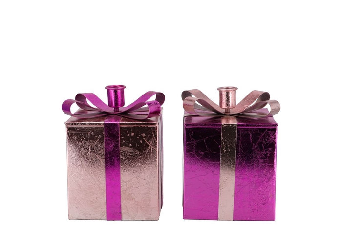 <h4>Glam Jolly Pink Mix Candle Holder Ass 9x14cm</h4>