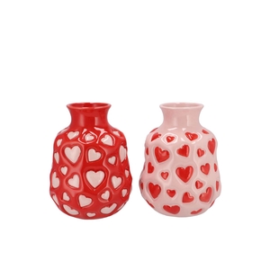 Heartbreaker Red/pink Mix Vase Ass 13x13x18cm