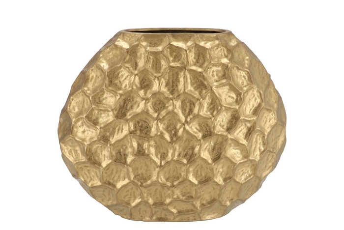 Inga Jada Gold Oval Vase Structure 32x12x26cm