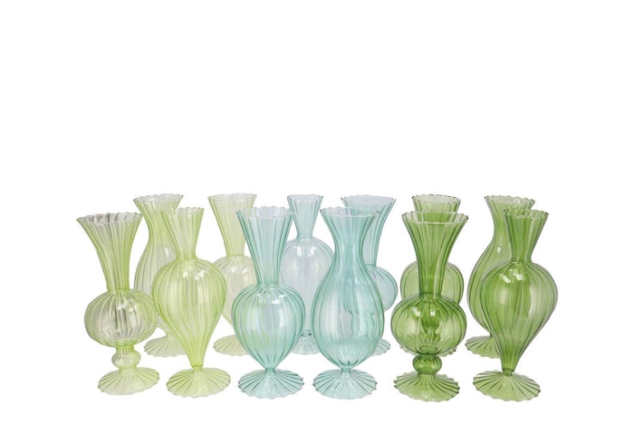 <h4>Sunny Fresh Green Mix Glass Vase Ass 10x10x20cm</h4>