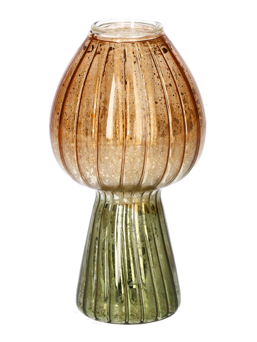 <h4>DF02-730302000 - Candle holder Morel d3.4/6.5xh12.3 green/orange metallic</h4>