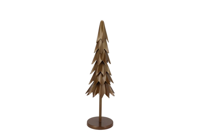 Hawley Gold X-mas Tree On Stand Deco 9x9x30cm