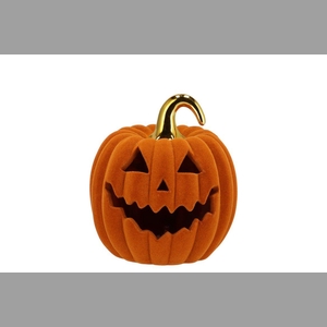 Autumn Flock Scottish Spice Pumpkin Face Led 15x15x17cm Nm