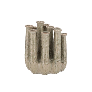 Inga Jahra Green Vase Tube Active Glaze 26x17x29cm