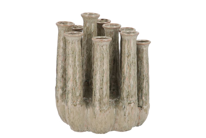 <h4>Inga Jahra Green Vase Tube Active Glaze 26x17x29cm Nm</h4>