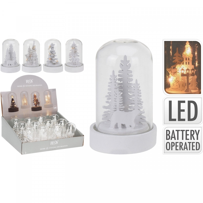 Kerst LED stolp d05.5*9cm ass.