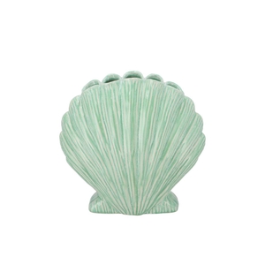 Shella Green Vase Scallop 21x12x21cm