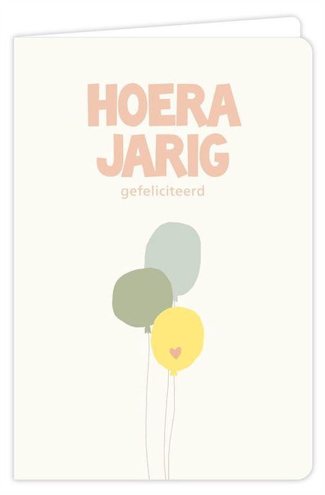 <h4>Wenskaart 'Flow' Hoera jarig gefeli</h4>
