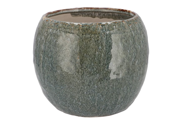 <h4>Iron Stone Blue Ball Pot 24x24x16cm</h4>