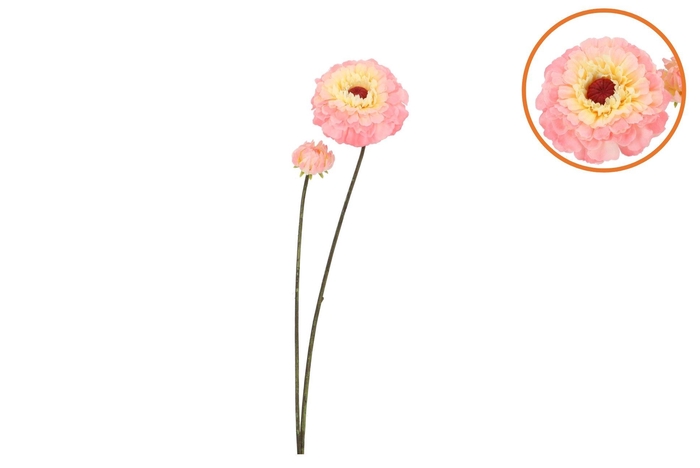 Silk Zinnia Peach 54cm