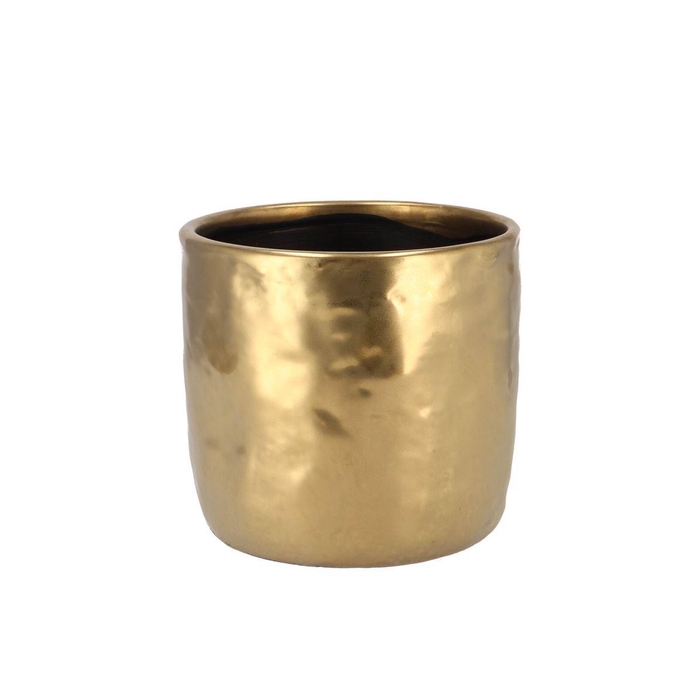 <h4>Iron Stone Gold Glazed Pot 13x13cm</h4>