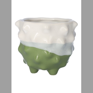 DF03-710612025 - Pot Spike d11.2xh10.5 green / white