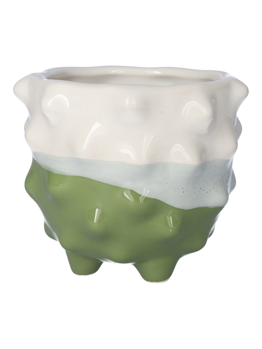 <h4>DF03-710612025 - Pot Spike d11.2xh10.5 green / white</h4>