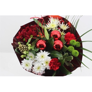 Boeket Bied Kerst Rood