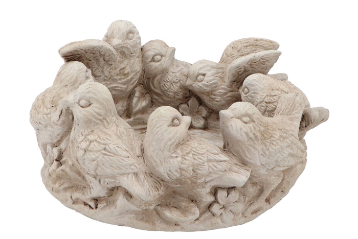 <h4>Concrete Antique Bird Bowl Round 26x25x13cm Nm</h4>