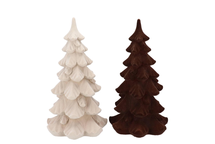 X-mas Flock Brown Sand Tree Ass 15x15x25cm