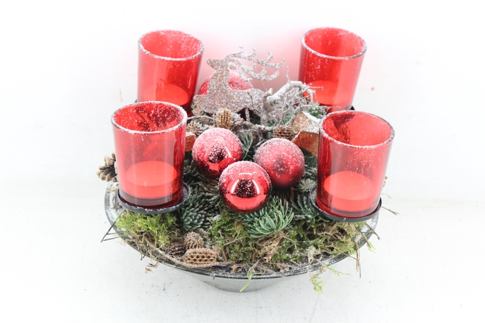 <h4>arr5 Kerst MB - Glas schaal 4licht std rood</h4>