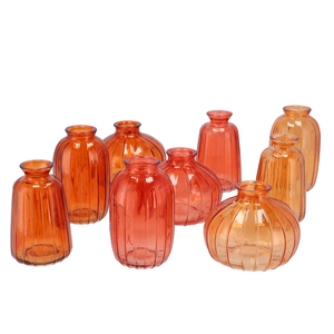 Dayah Coral Sunset Glass Bottle S/3 7x11cm