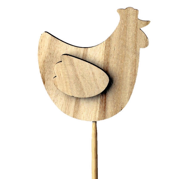 <h4>Bijsteker kip hout 9x7cm+12cm stok</h4>