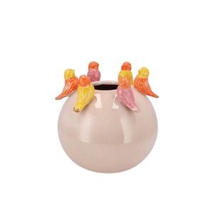 Bird Spring Vase Bowl Pink 20x20x20cm