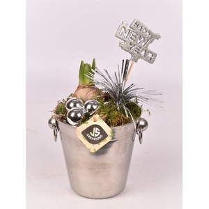 Champagnekoeler zilver 14 cm