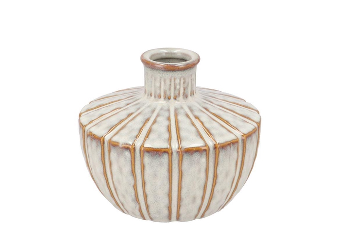 <h4>Sifan White Vase Long Round 18x18x15cm Nm</h4>