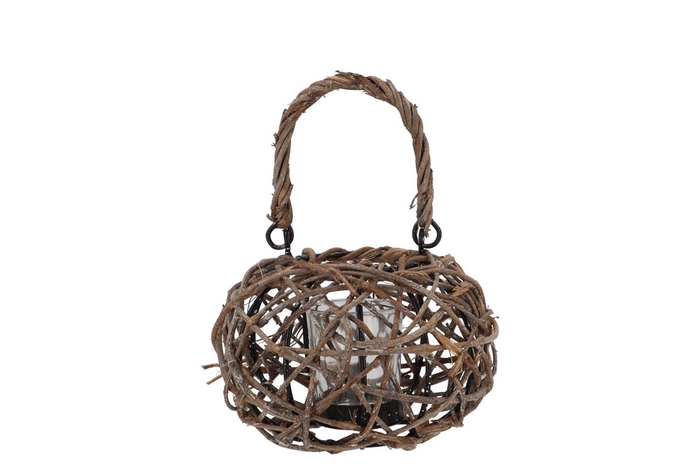 Lantern Masa Natural Vine Wood Round 16x12cm Nm