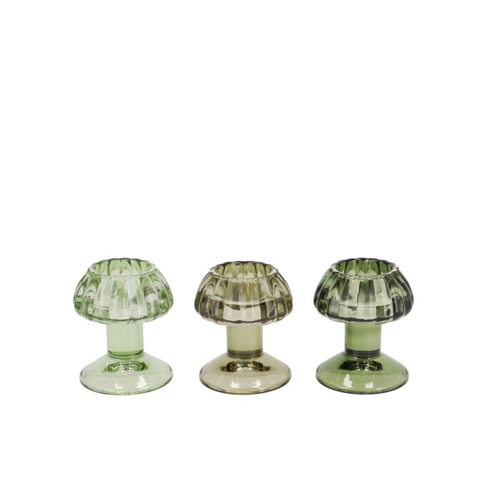 <h4>Nova Green T-light Mushroom Structure Ass 8x8x9cm</h4>