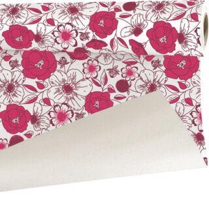 Papier betterave fleurs framboise (57I0035)